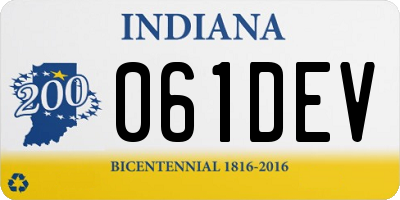 IN license plate 061DEV