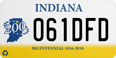 IN license plate 061DFD