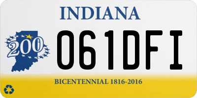 IN license plate 061DFI