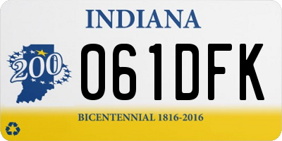 IN license plate 061DFK
