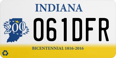 IN license plate 061DFR