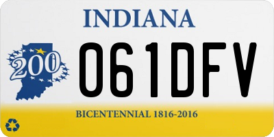 IN license plate 061DFV