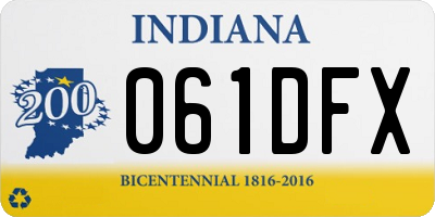IN license plate 061DFX