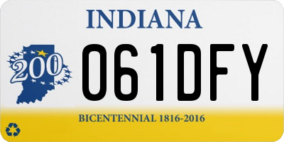 IN license plate 061DFY