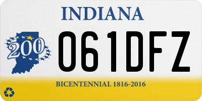 IN license plate 061DFZ
