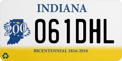 IN license plate 061DHL