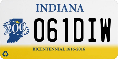 IN license plate 061DIW