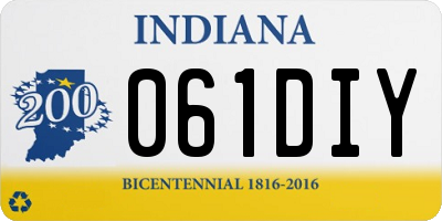 IN license plate 061DIY