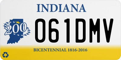IN license plate 061DMV