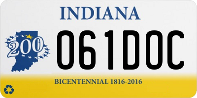 IN license plate 061DOC
