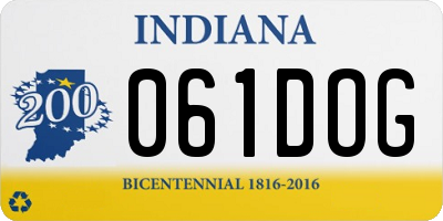 IN license plate 061DOG