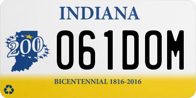 IN license plate 061DOM