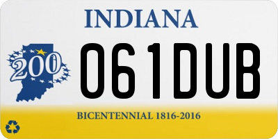 IN license plate 061DUB
