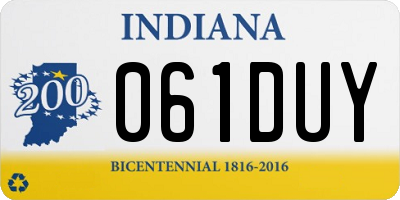 IN license plate 061DUY