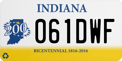 IN license plate 061DWF