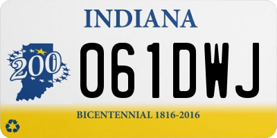IN license plate 061DWJ
