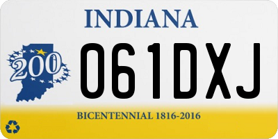 IN license plate 061DXJ