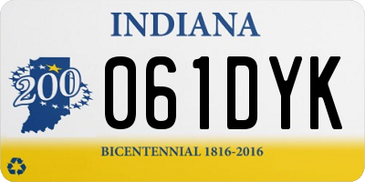 IN license plate 061DYK