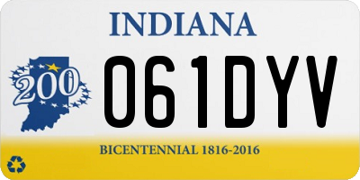 IN license plate 061DYV