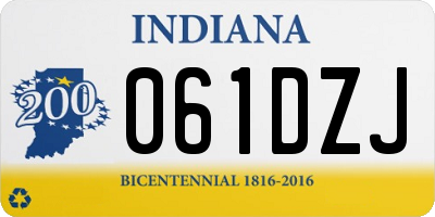 IN license plate 061DZJ