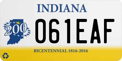 IN license plate 061EAF