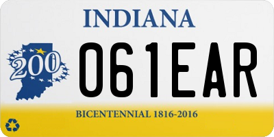 IN license plate 061EAR