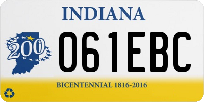 IN license plate 061EBC