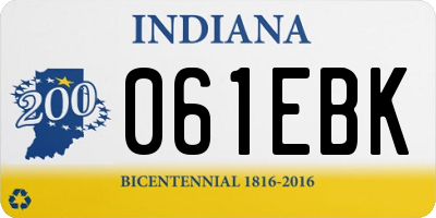 IN license plate 061EBK