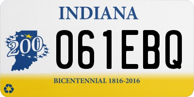 IN license plate 061EBQ