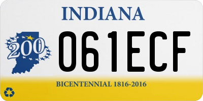 IN license plate 061ECF