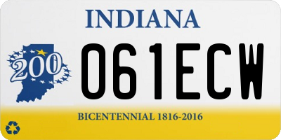 IN license plate 061ECW