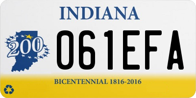 IN license plate 061EFA