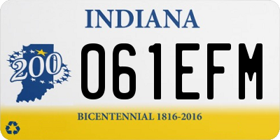 IN license plate 061EFM