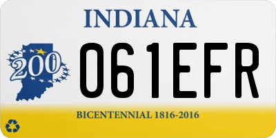 IN license plate 061EFR