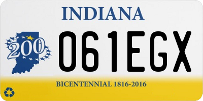 IN license plate 061EGX