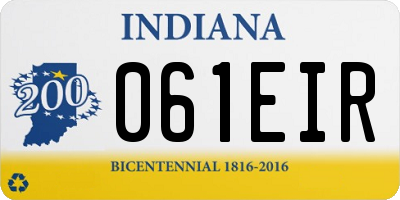 IN license plate 061EIR