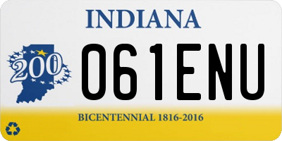 IN license plate 061ENU