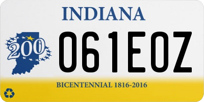 IN license plate 061EOZ