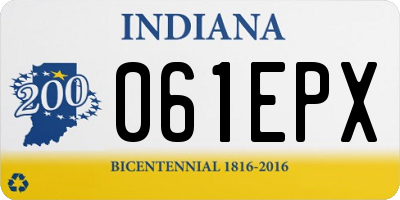 IN license plate 061EPX