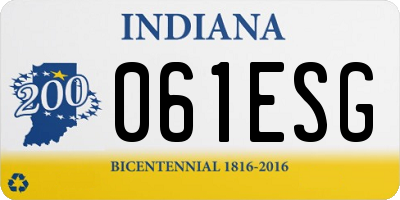 IN license plate 061ESG
