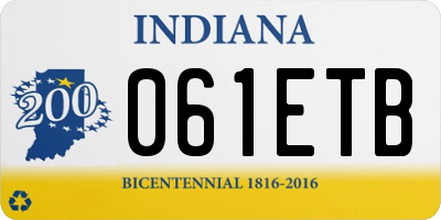 IN license plate 061ETB