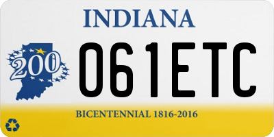IN license plate 061ETC