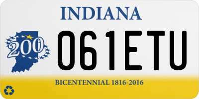 IN license plate 061ETU