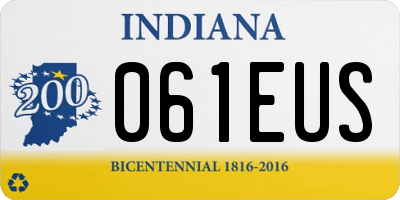 IN license plate 061EUS