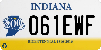 IN license plate 061EWF