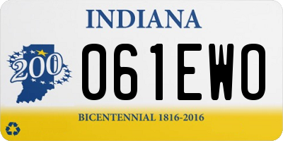 IN license plate 061EWO