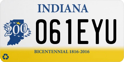 IN license plate 061EYU