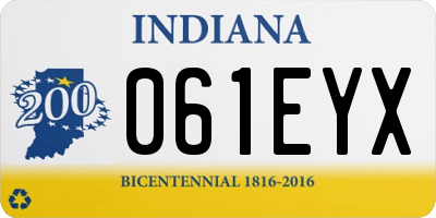 IN license plate 061EYX