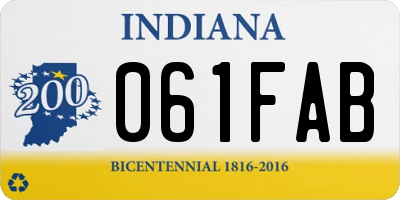 IN license plate 061FAB