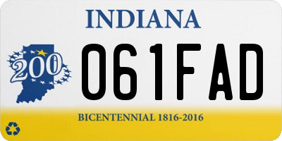 IN license plate 061FAD